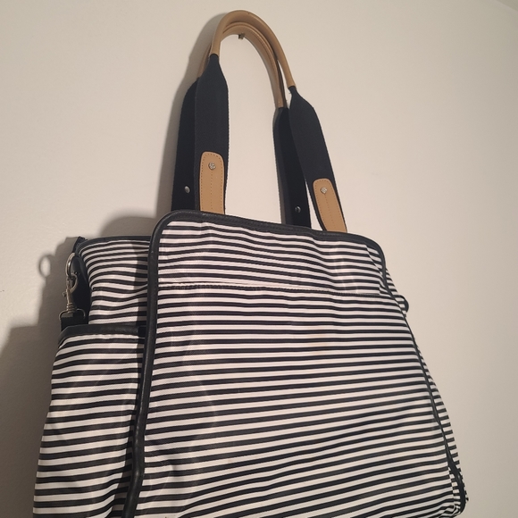 Skip hop Grand Central take it all black and white striped diaper baby bag - Picture 4 of 11